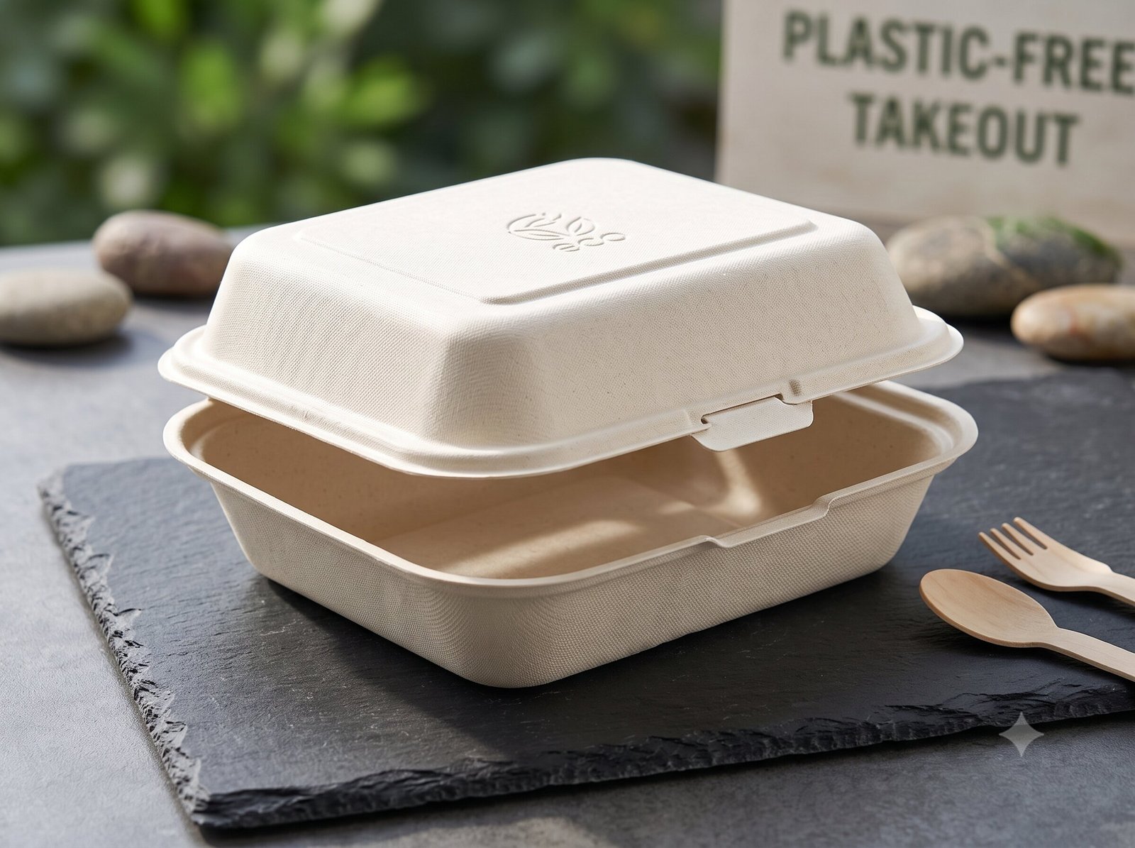 Bagasse Clamshell Box